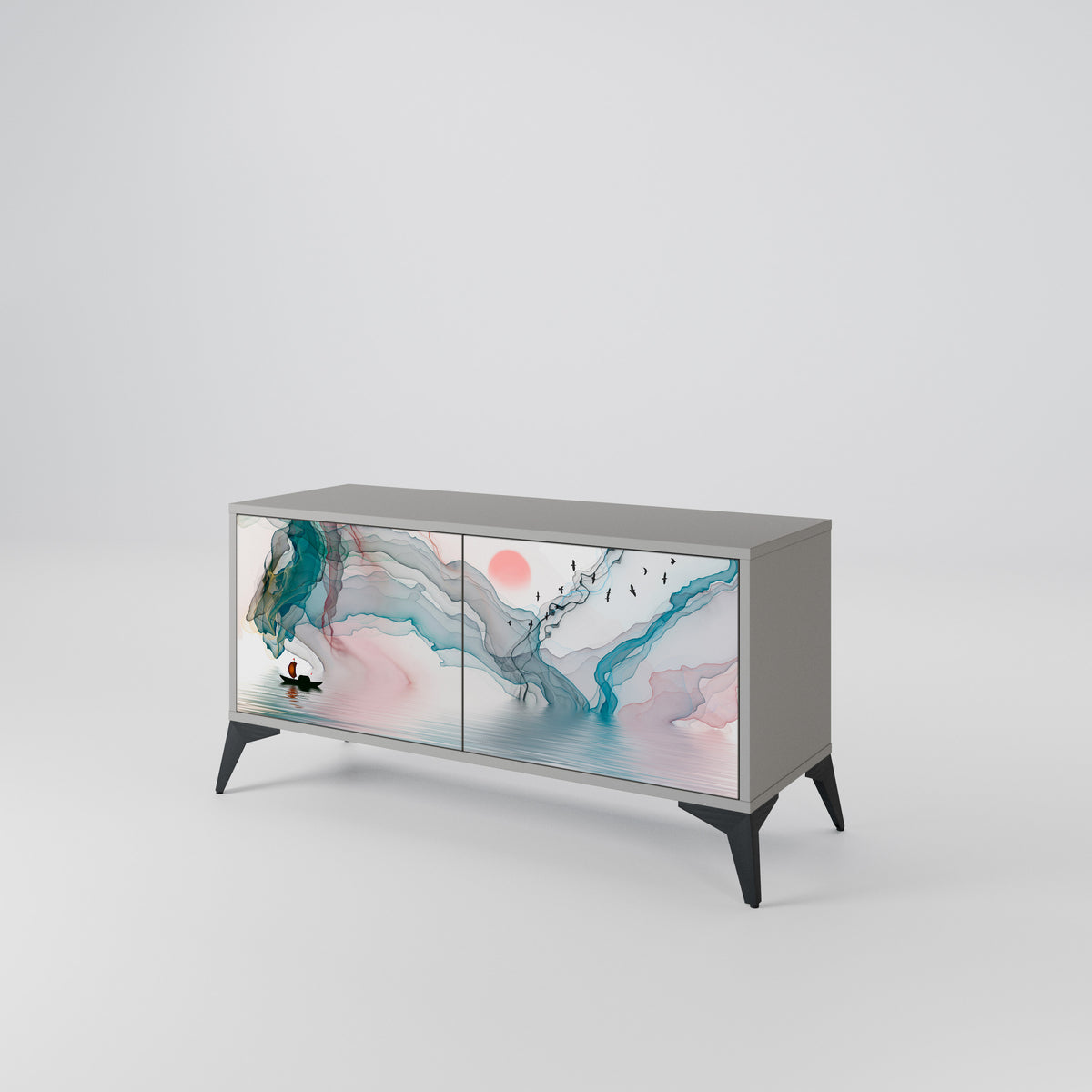 VELVET CROSSING Mueble de TV Compacto de 2 puertas