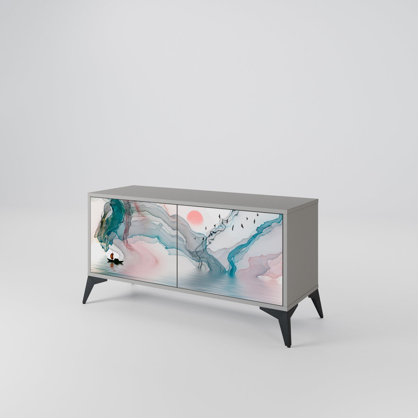 VELVET CROSSING Mueble de TV Compacto de 2 puertas