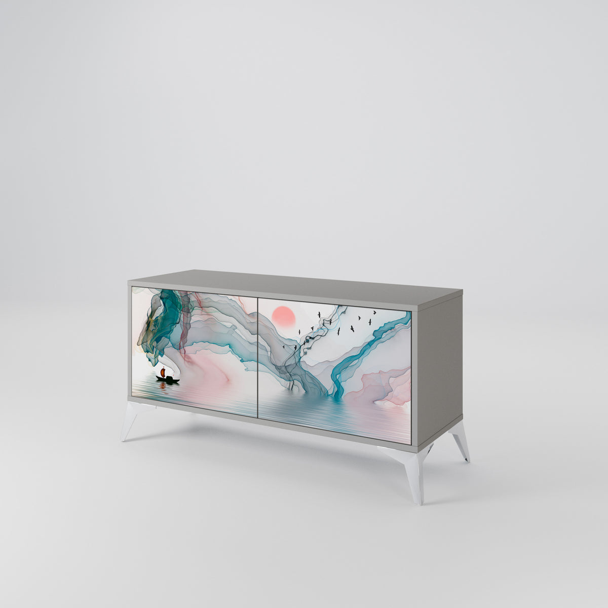 VELVET CROSSING Mueble de TV Compacto de 2 puertas