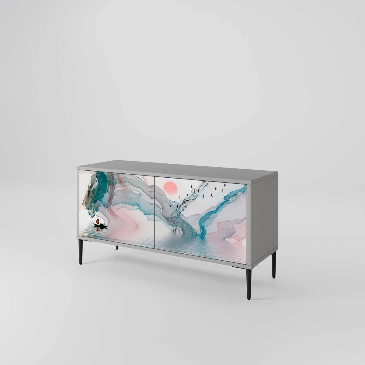 VELVET CROSSING Mueble de TV Compacto de 2 puertas