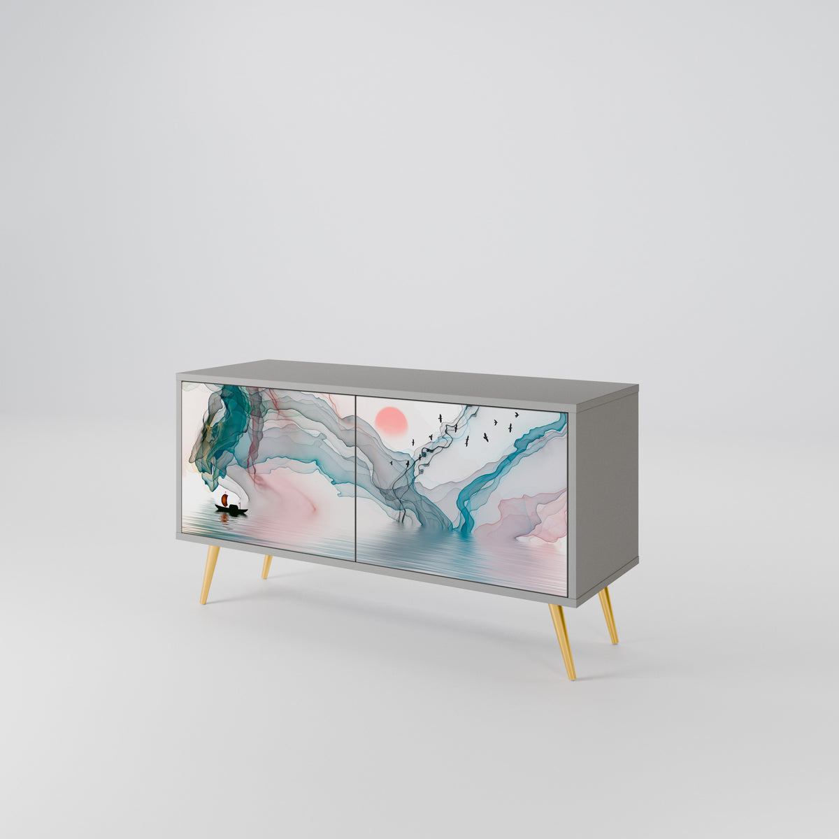 VELVET CROSSING Mueble de TV Compacto de 2 puertas