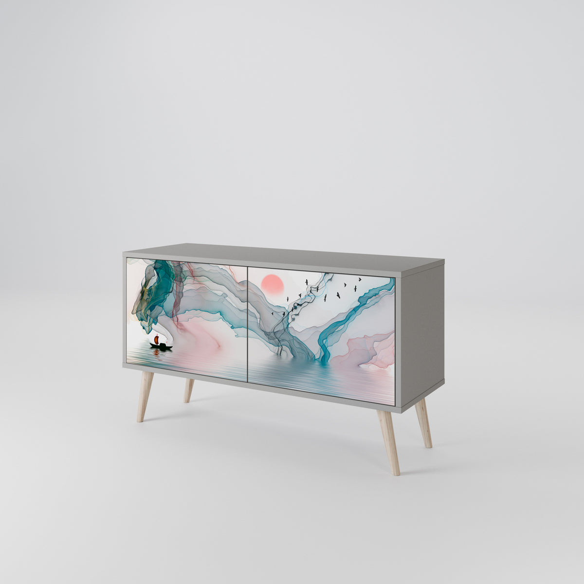 VELVET CROSSING Mueble de TV Compacto de 2 puertas