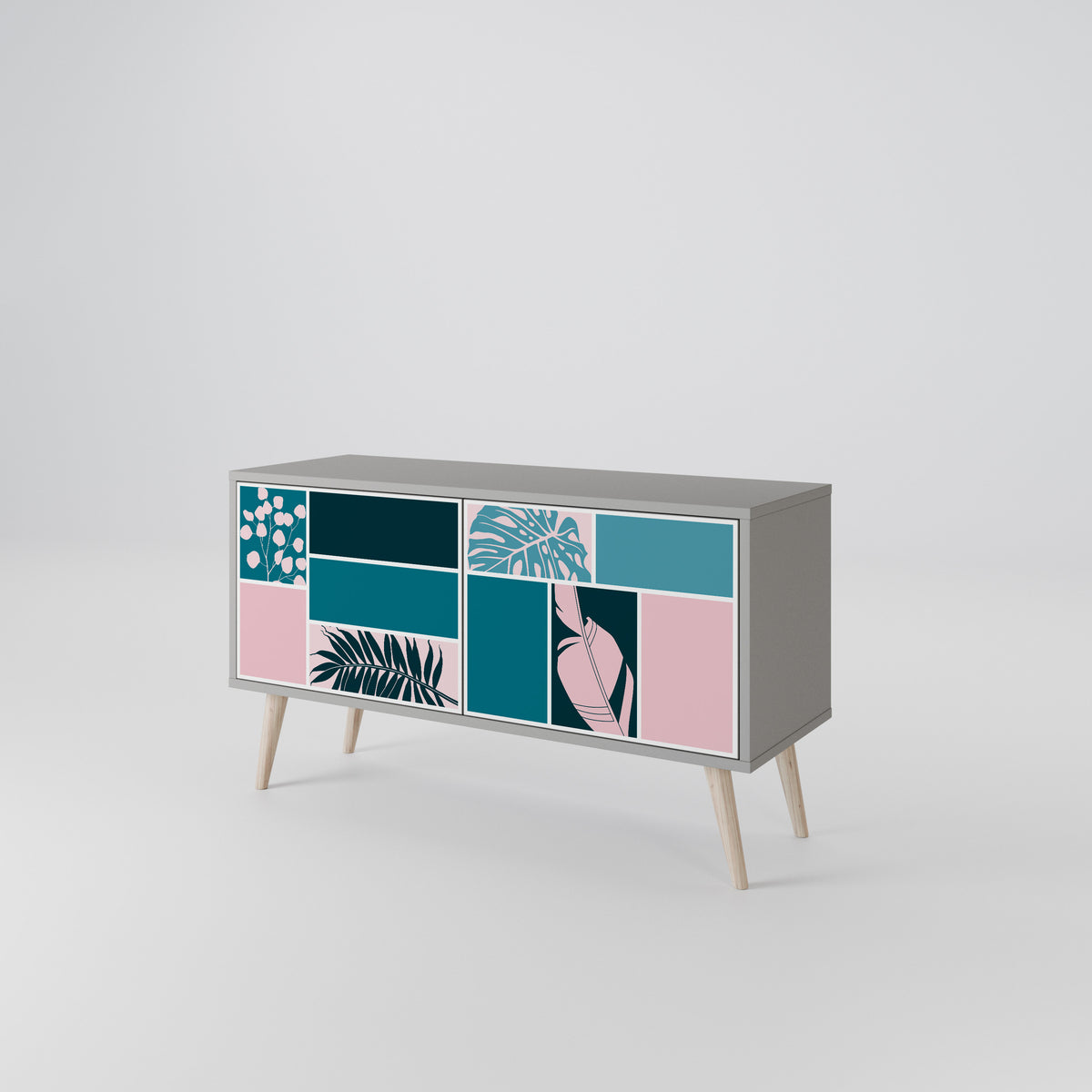 COMBINATION OF SHAPES Mueble de TV Compacto de 2 puertas