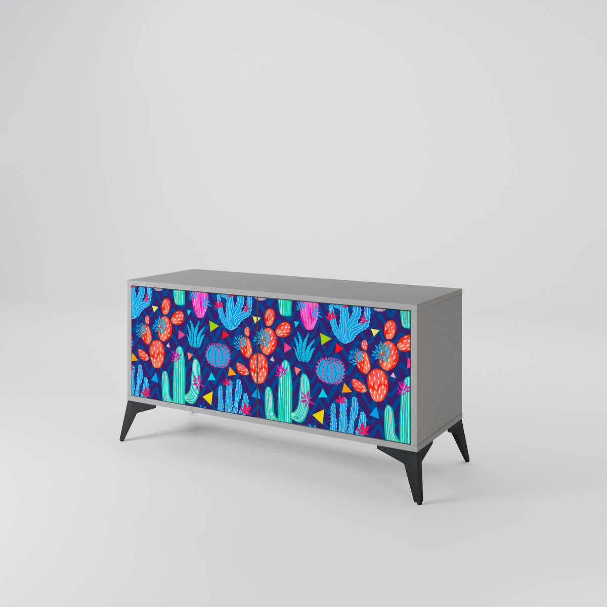 CACTUS VIBES Mueble de TV Compacto de 2 puertas