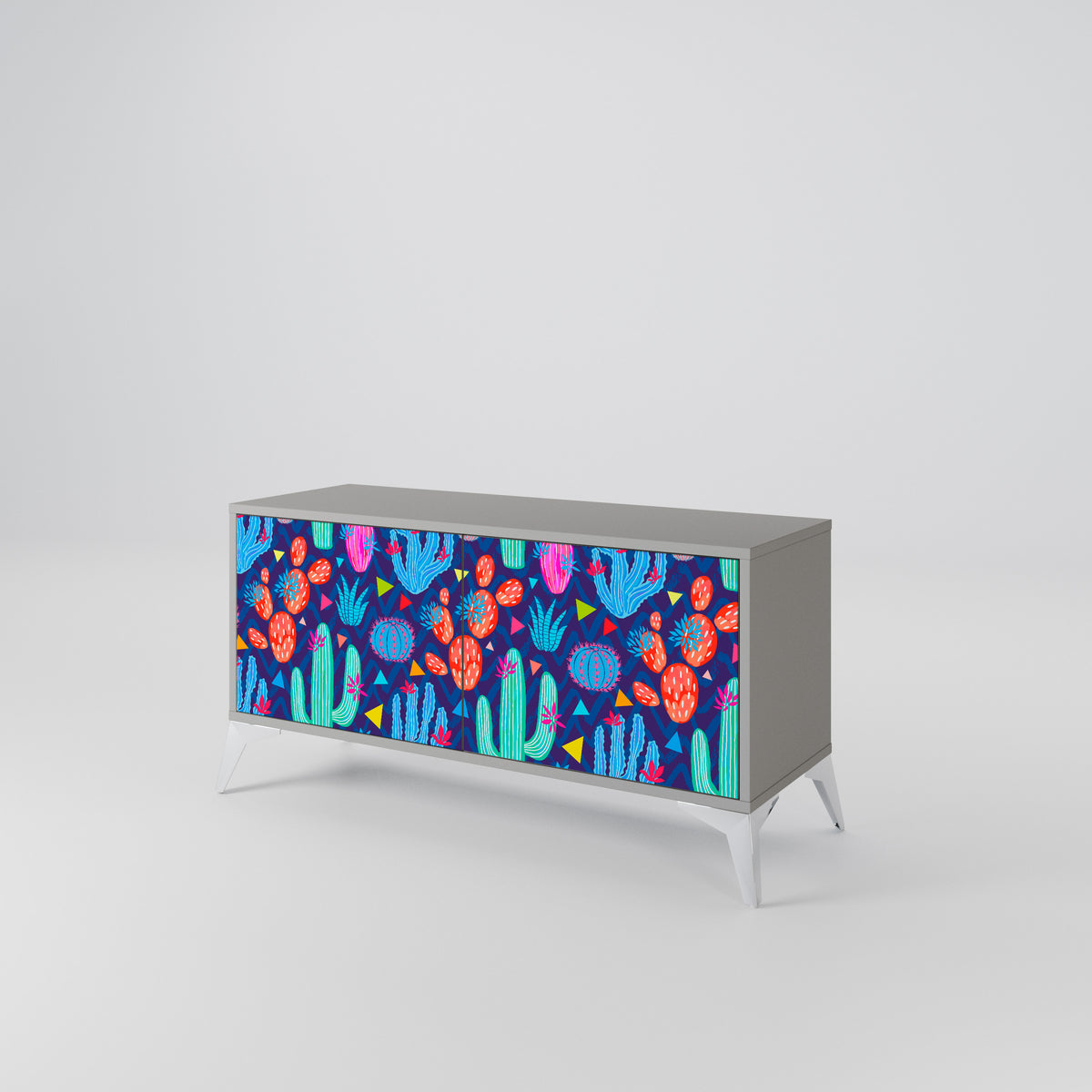 CACTUS VIBES Mueble de TV Compacto de 2 puertas