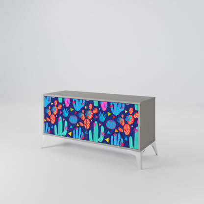 CACTUS VIBES Mueble de TV Compacto de 2 puertas