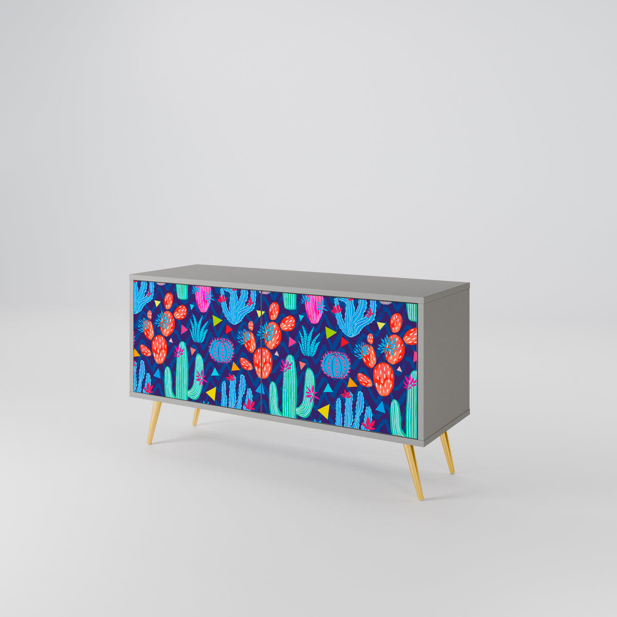 CACTUS VIBES Mueble de TV Compacto de 2 puertas