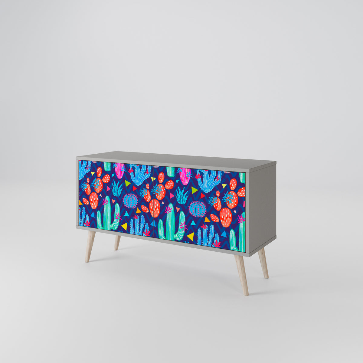 CACTUS VIBES Mueble de TV Compacto de 2 puertas