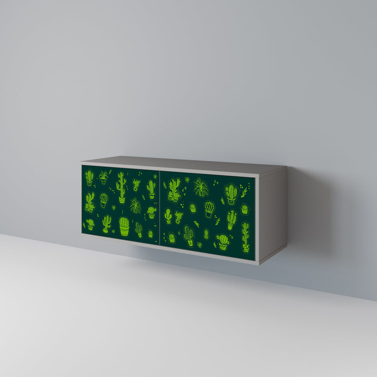 DESERT GREEN Mueble de TV Compacto de 2 puertas