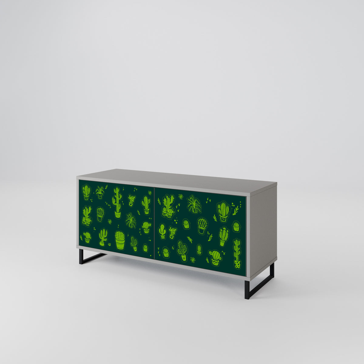 DESERT GREEN Mueble de TV Compacto de 2 puertas