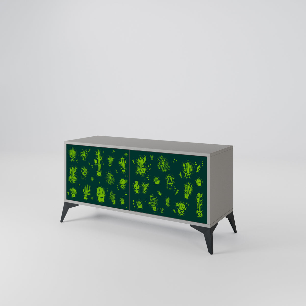 DESERT GREEN Mueble de TV Compacto de 2 puertas