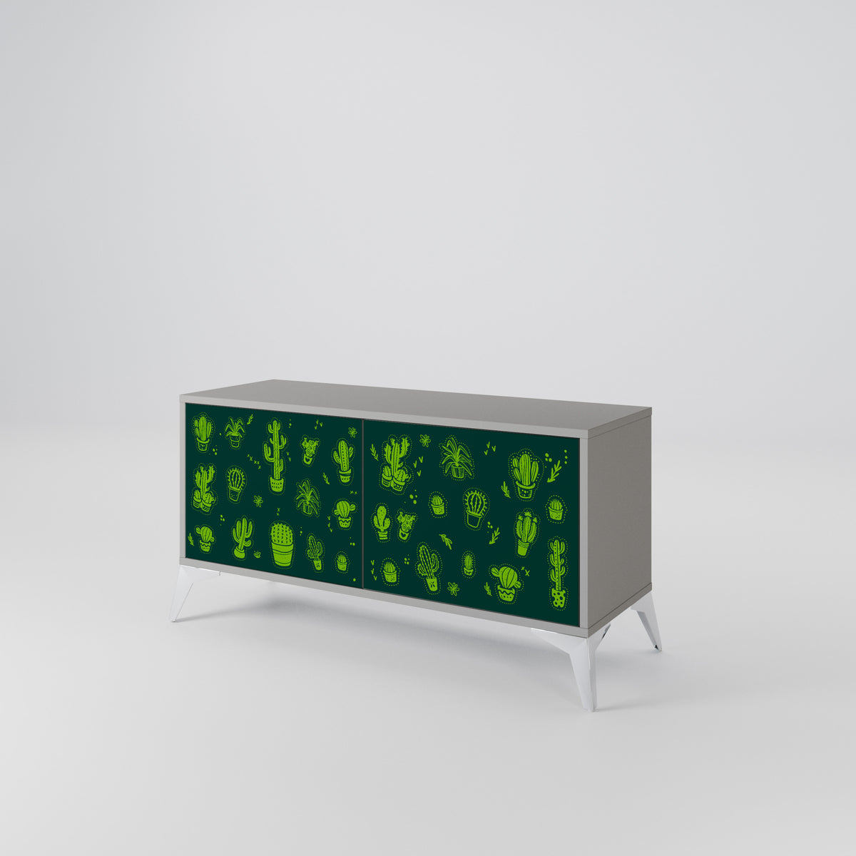 DESERT GREEN Mueble de TV Compacto de 2 puertas