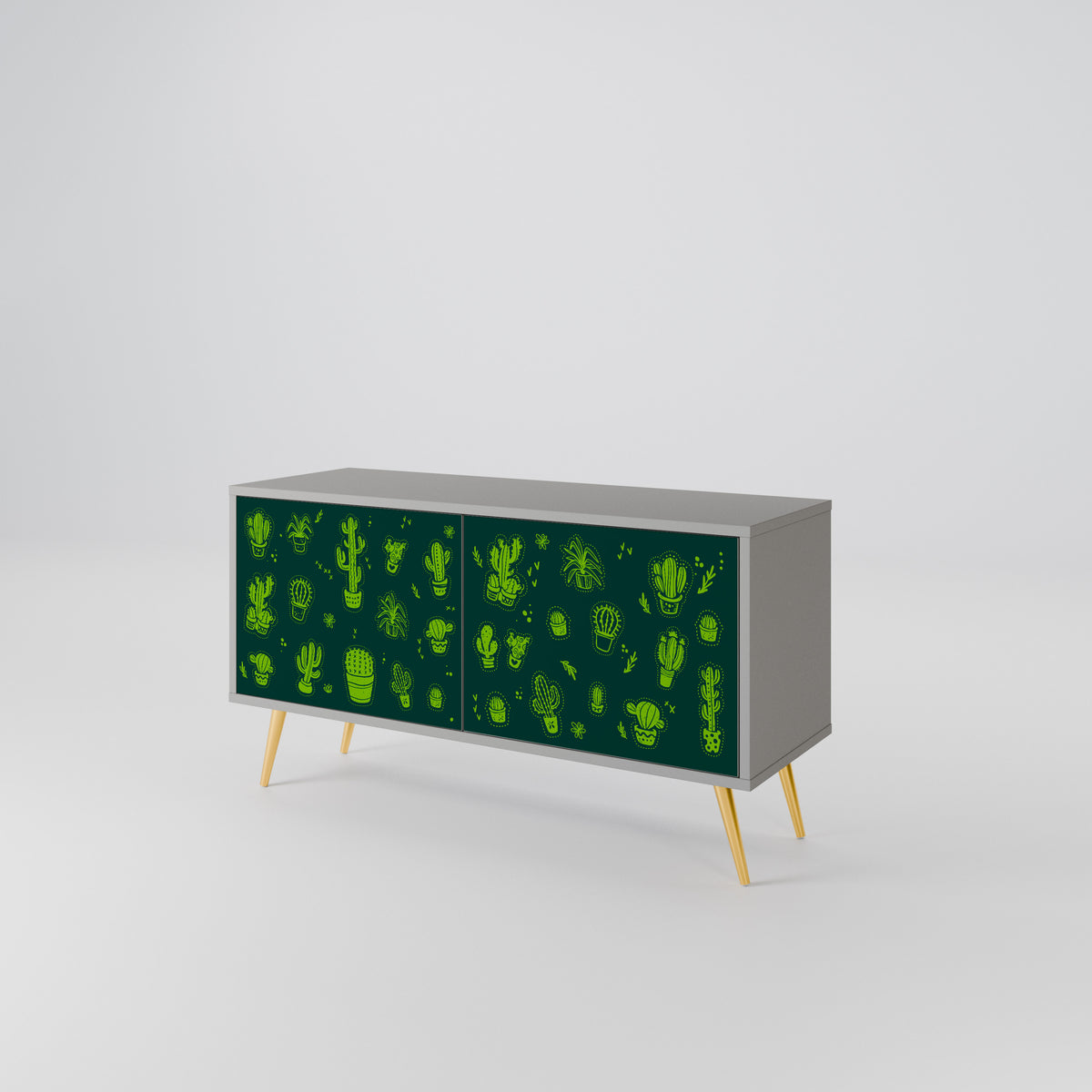 DESERT GREEN Mueble de TV Compacto de 2 puertas
