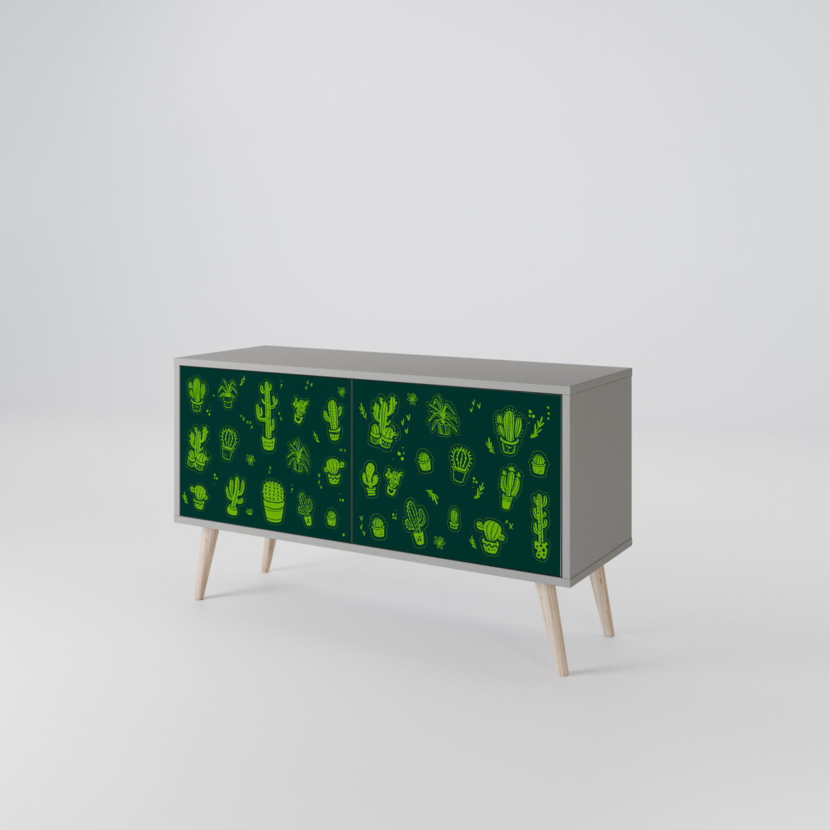 DESERT GREEN Mueble de TV Compacto de 2 puertas