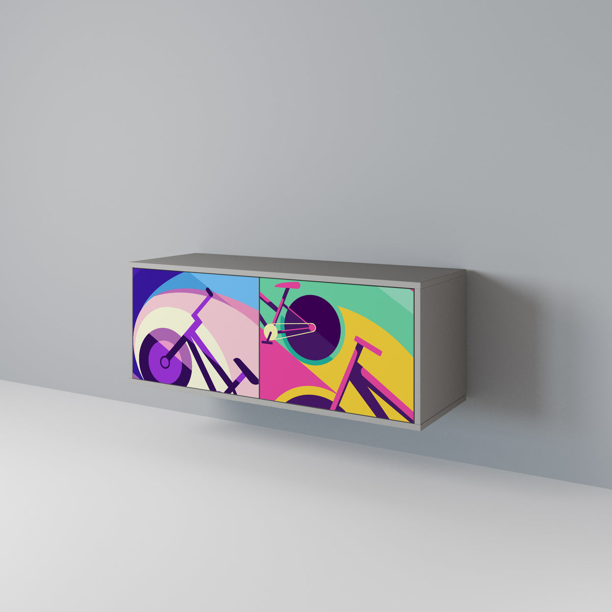 BIKE DREAMS Mueble de TV Compacto de 2 puertas