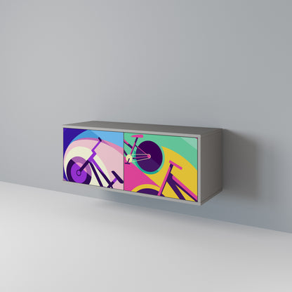 BIKE DREAMS Mueble de TV Compacto de 2 puertas