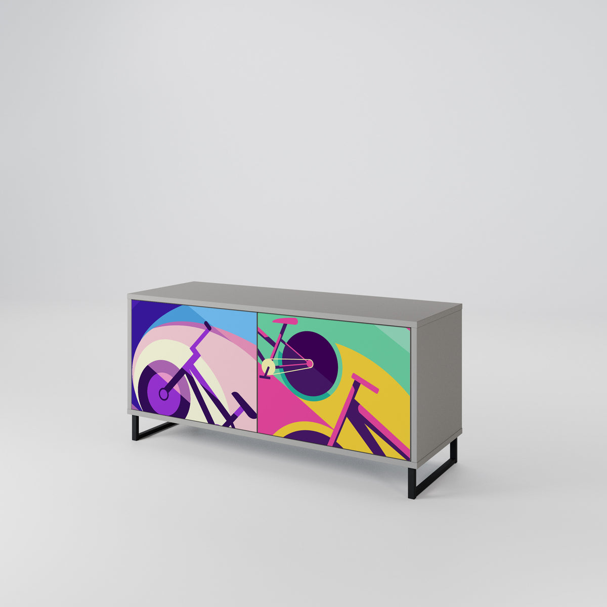 BIKE DREAMS Mueble de TV Compacto de 2 puertas