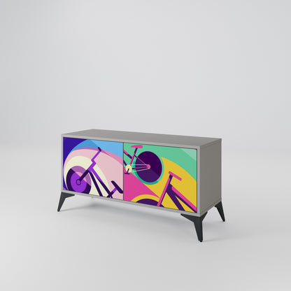 BIKE DREAMS Mueble de TV Compacto de 2 puertas