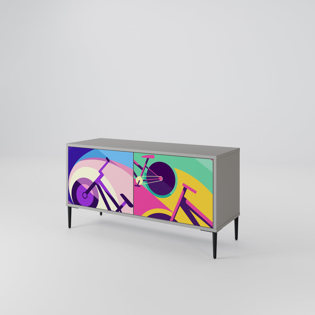 BIKE DREAMS Mueble de TV Compacto de 2 puertas