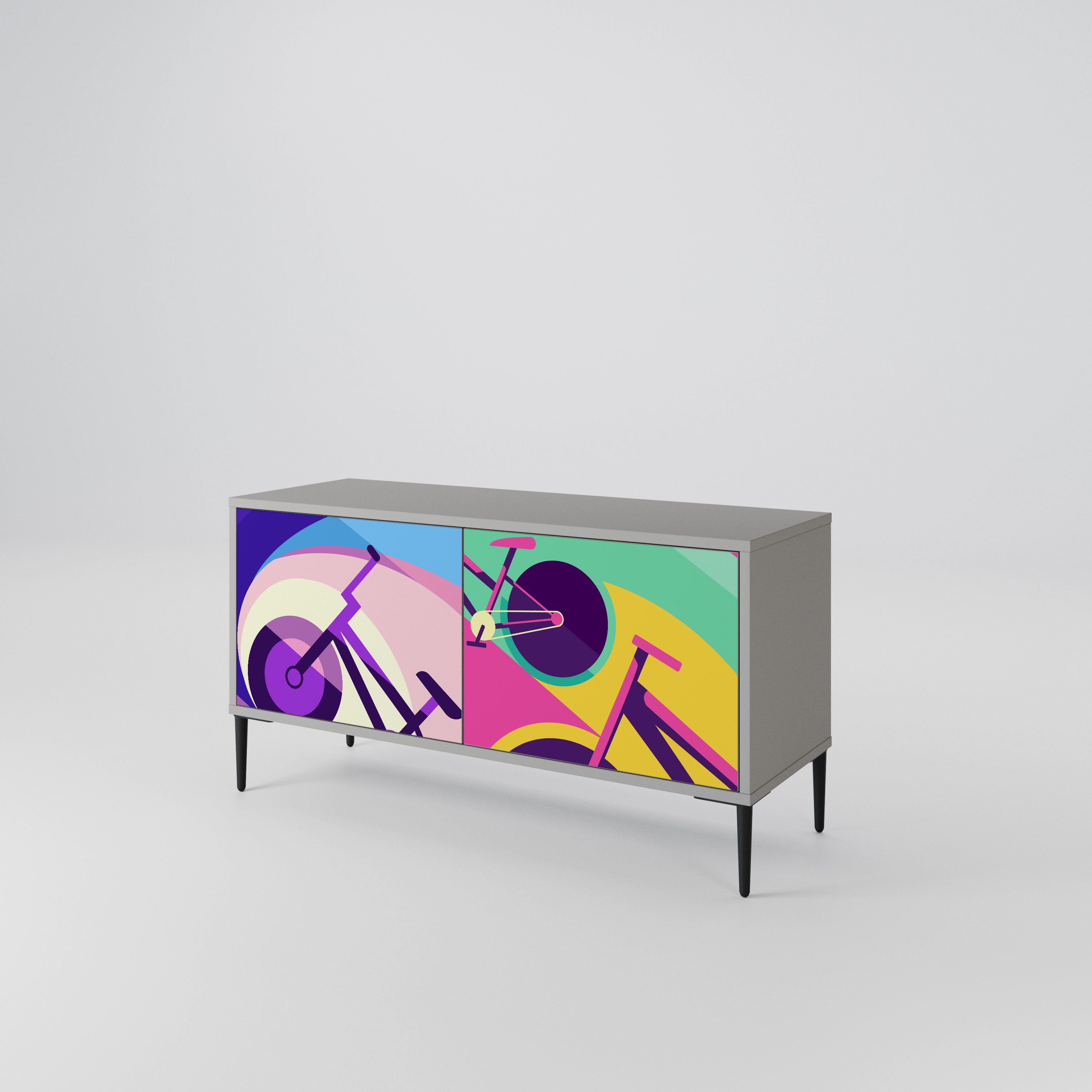 BIKE DREAMS Compact 2-Door TV Cabinet