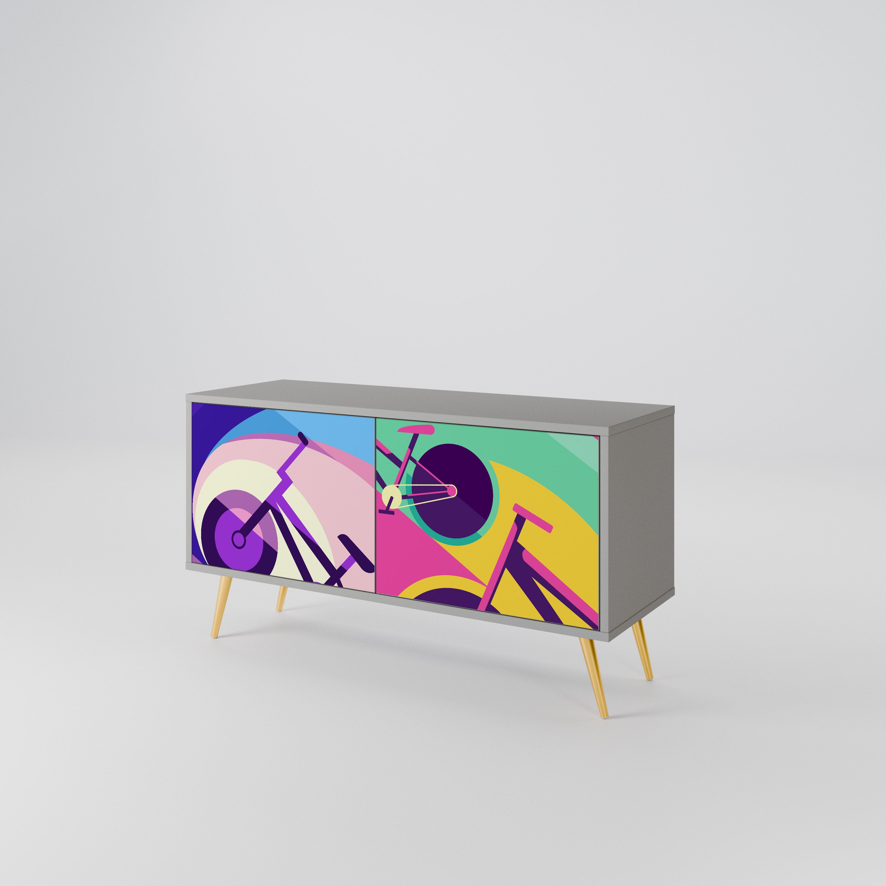 BIKE DREAMS Compact 2-Door TV Cabinet