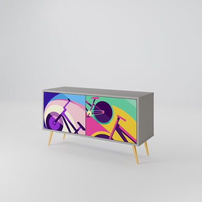 BIKE DREAMS Mueble de TV Compacto de 2 puertas