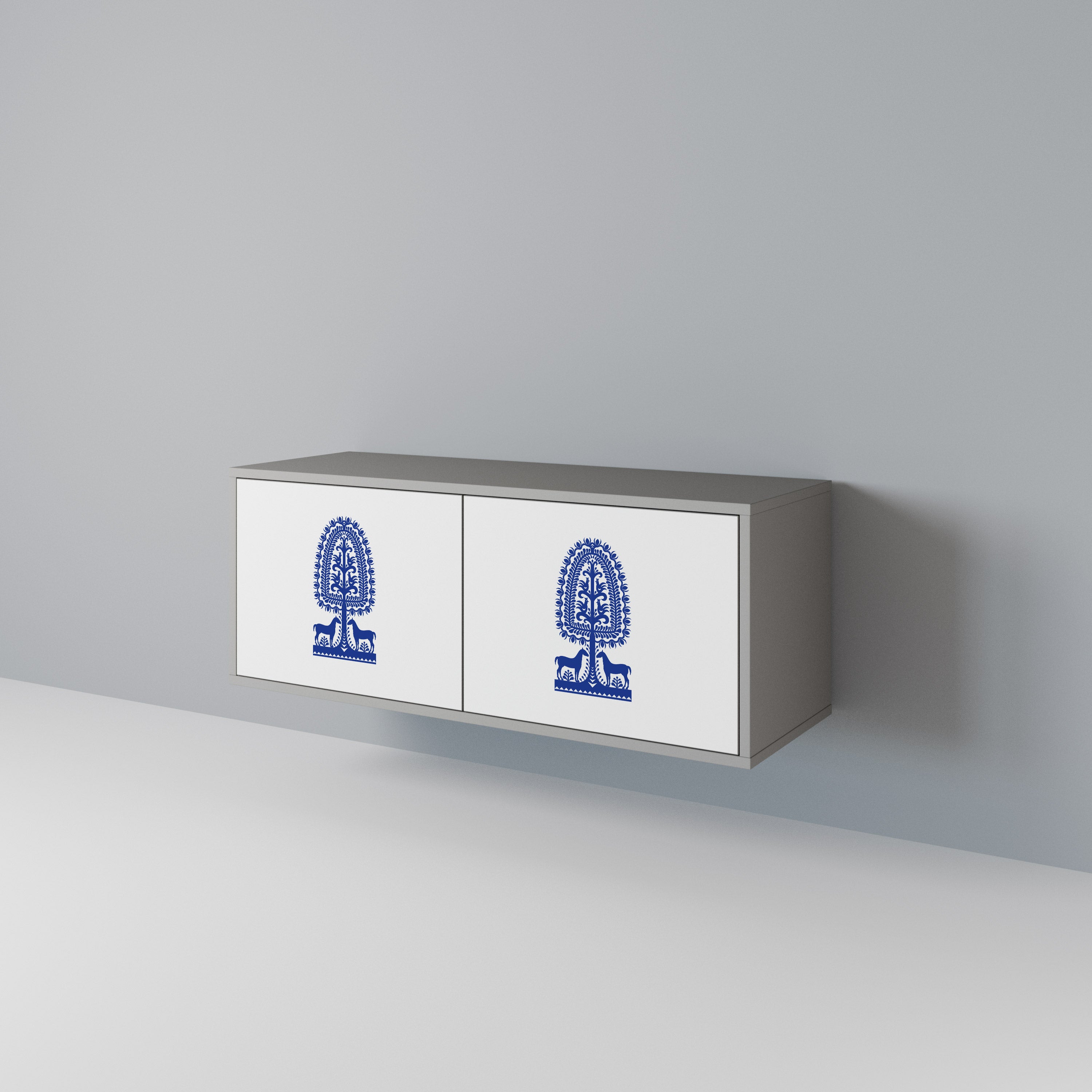 POLISH FOLK ART Compact 2-Door TV Cabinet