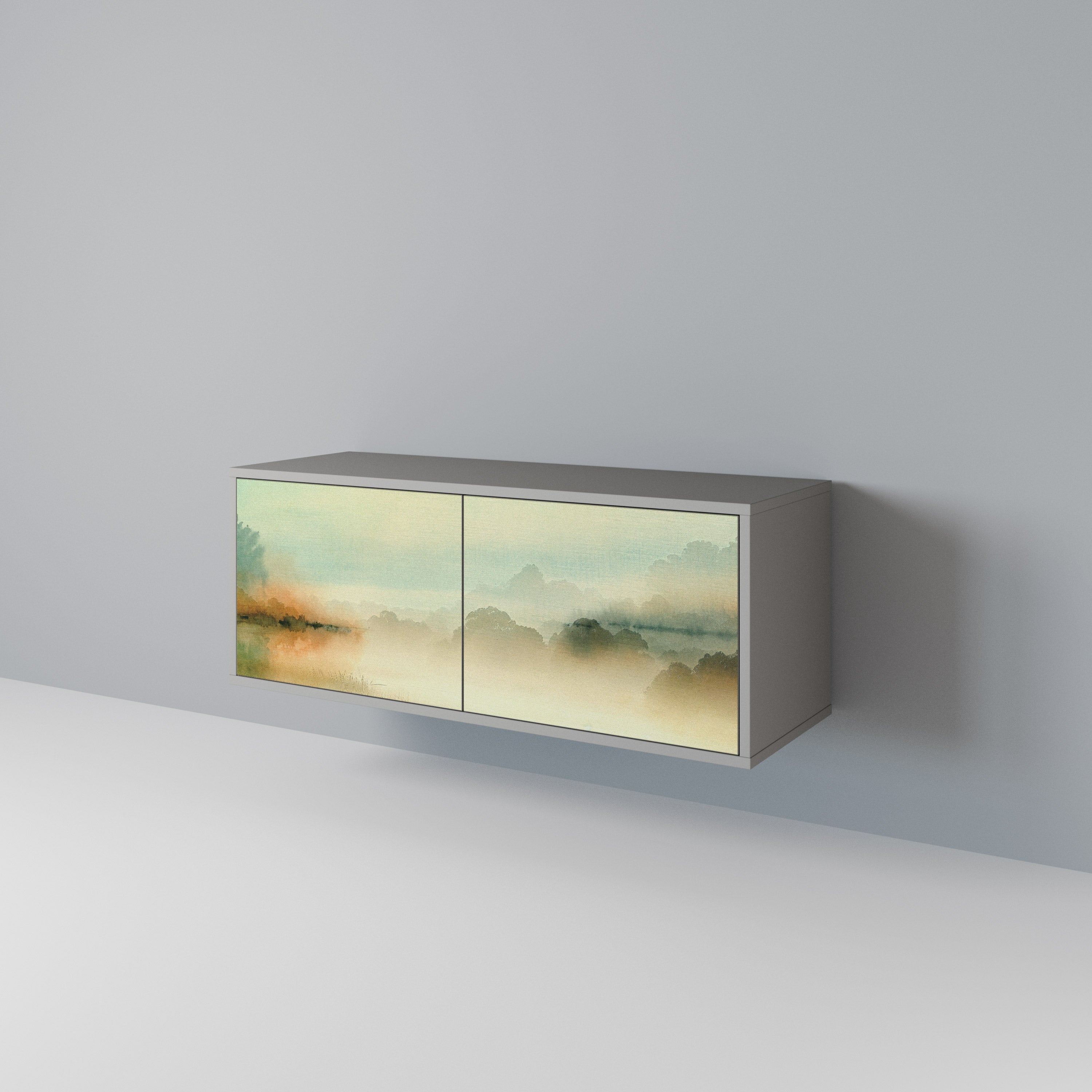 MORNING BY THE LAKE Compact 2-Door TV Cabinet