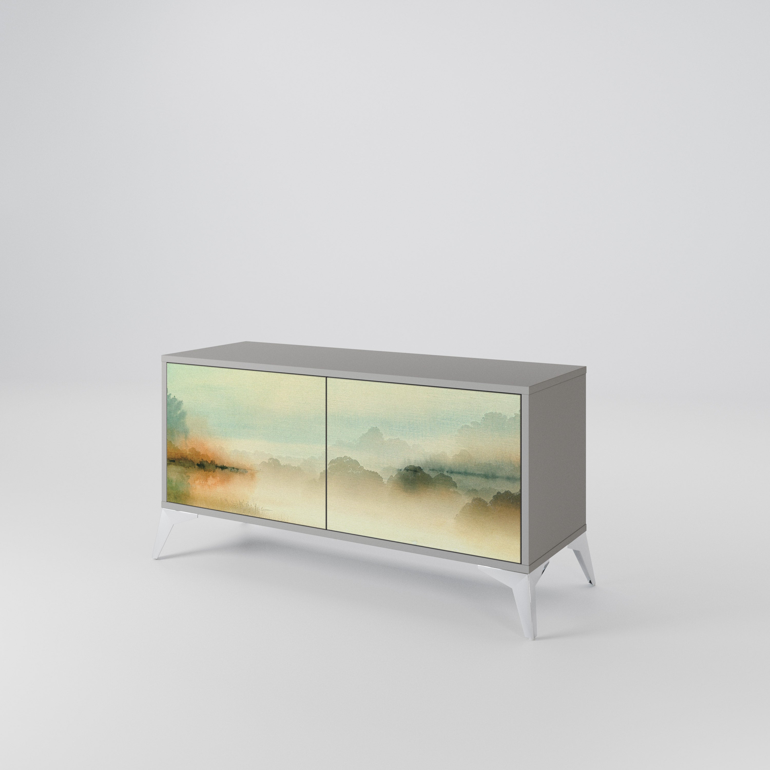 MORNING BY THE LAKE Compact 2-Door TV Cabinet
