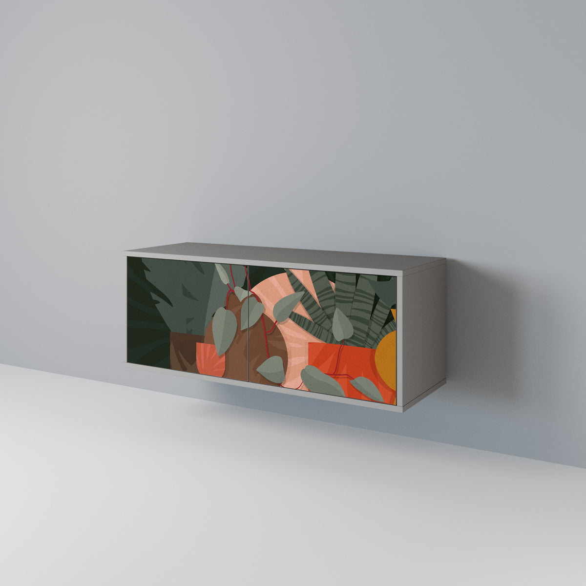 TROPICAL COMPOSITION Mueble de TV Compacto de 2 puertas