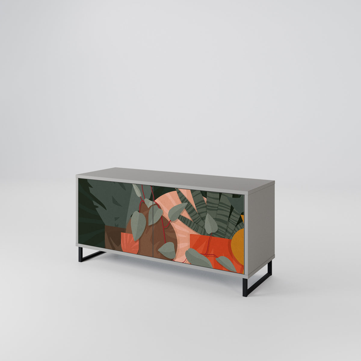 TROPICAL COMPOSITION Mueble de TV Compacto de 2 puertas