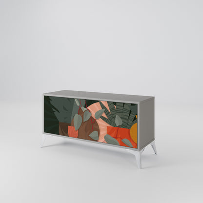 TROPICAL COMPOSITION Mueble de TV Compacto de 2 puertas