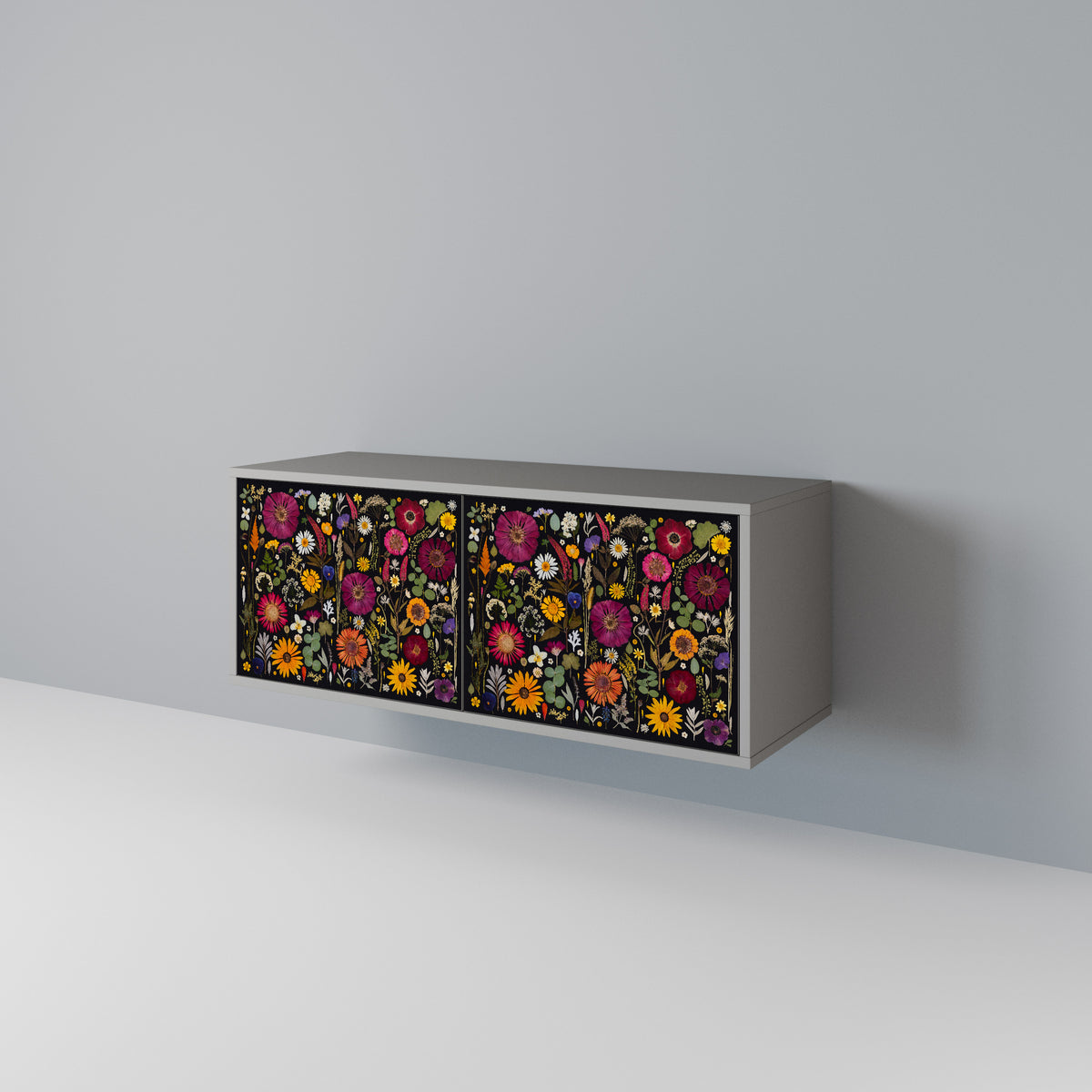 MIDNIGHT GARDEN Mueble de TV Compacto de 2 puertas