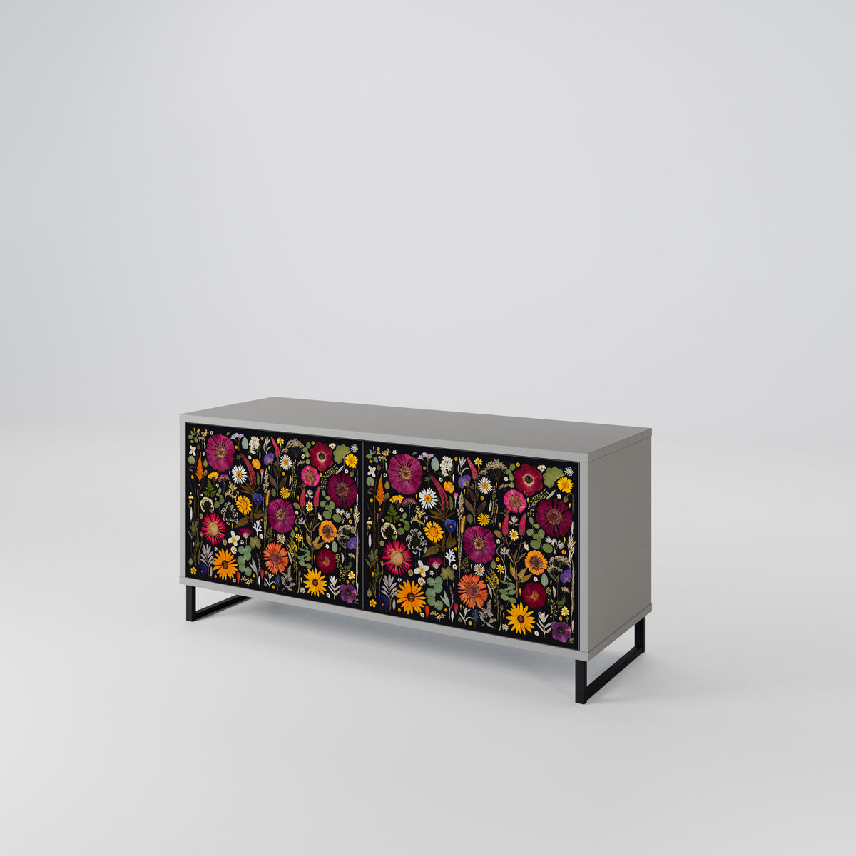 MIDNIGHT GARDEN Mueble de TV Compacto de 2 puertas