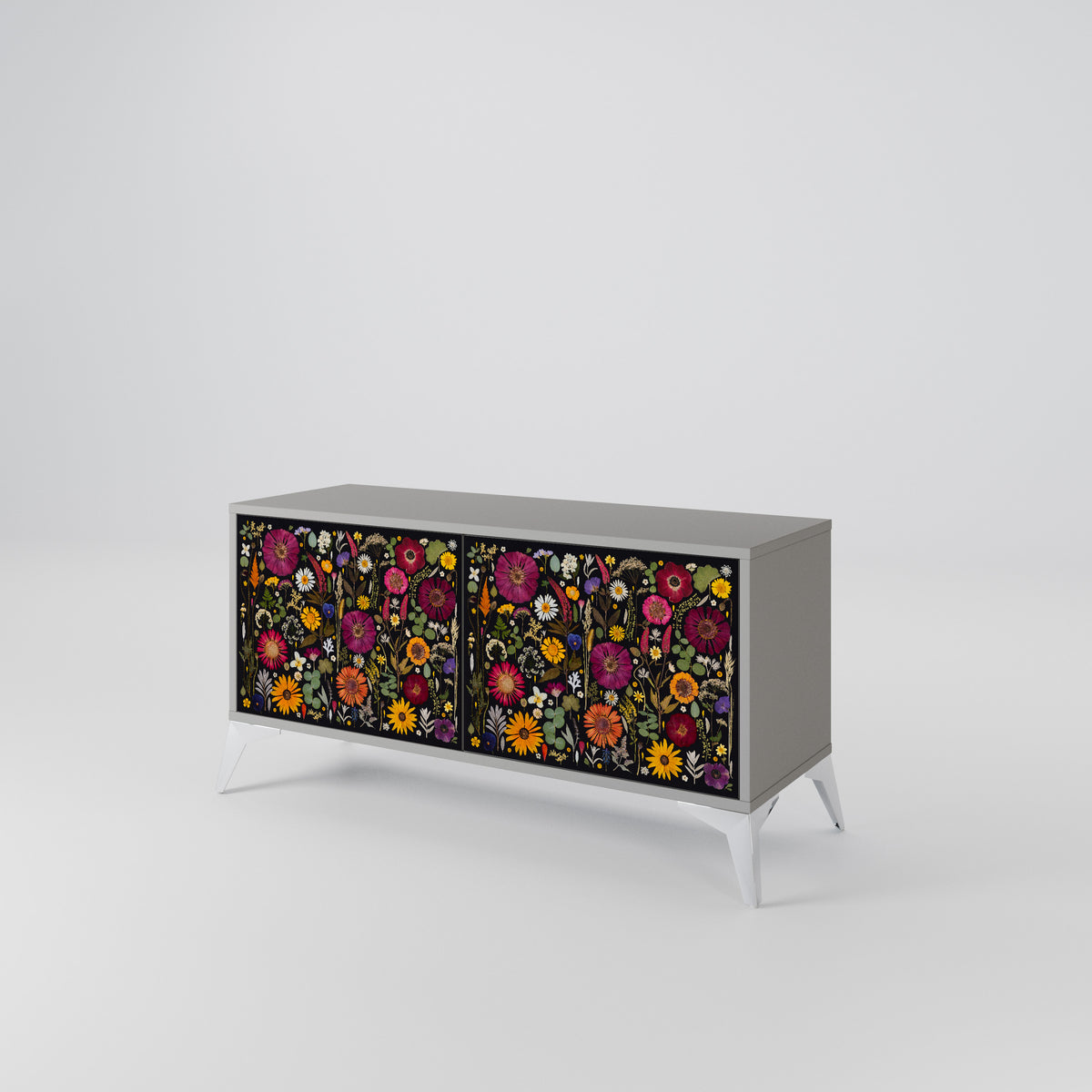 MIDNIGHT GARDEN Mueble de TV Compacto de 2 puertas