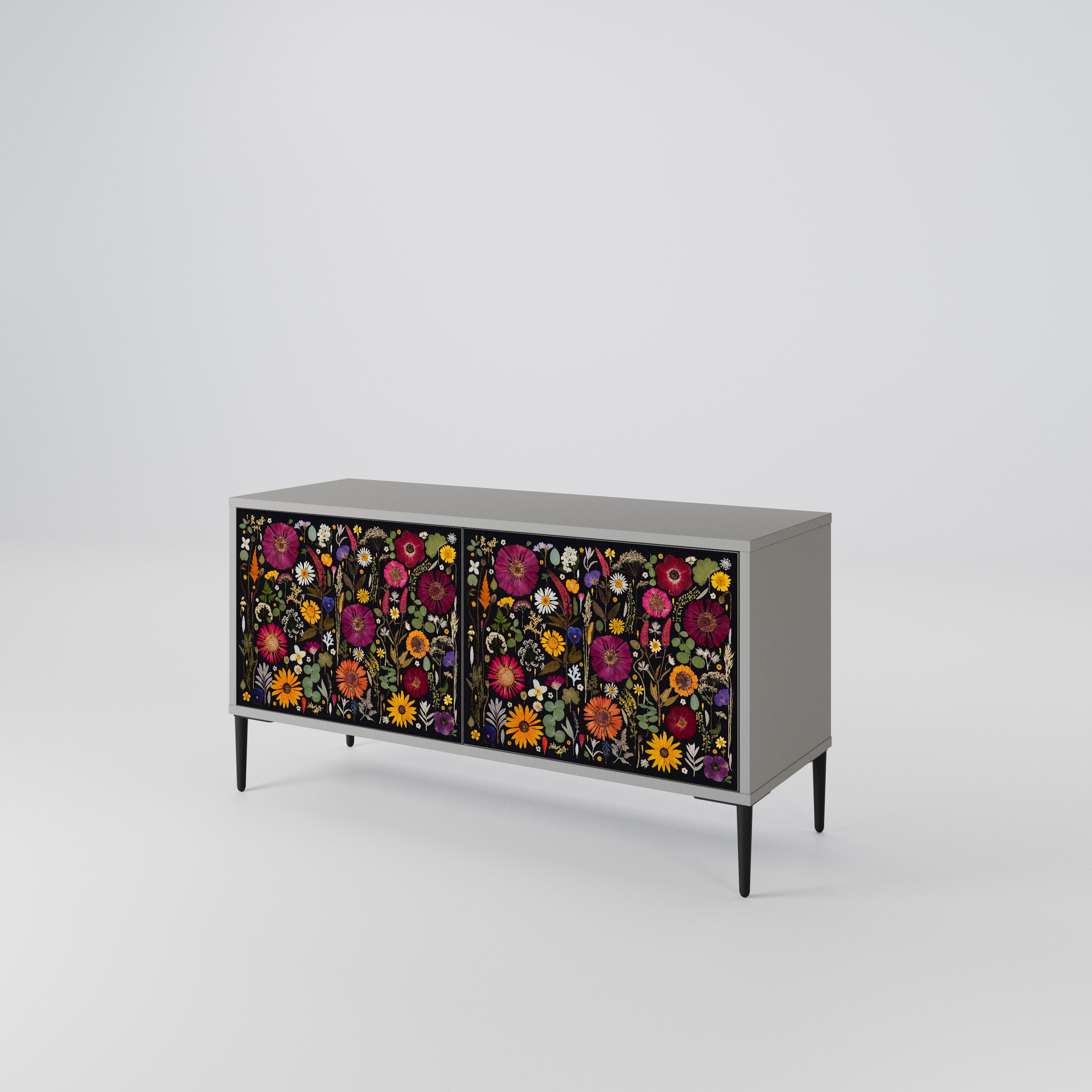MIDNIGHT GARDEN Mueble de TV Compacto de 2 puertas