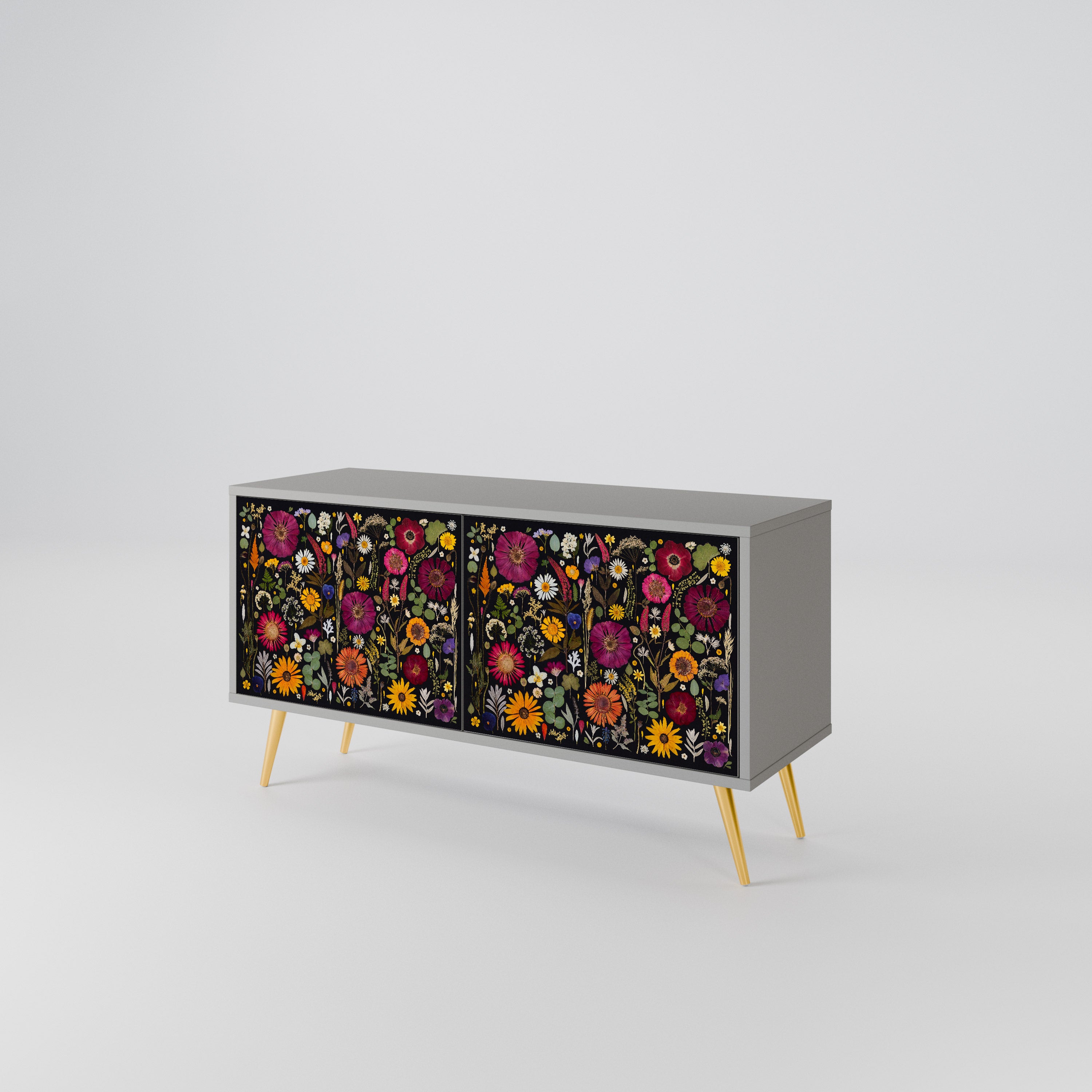 MIDNIGHT GARDEN Mueble de TV Compacto de 2 puertas