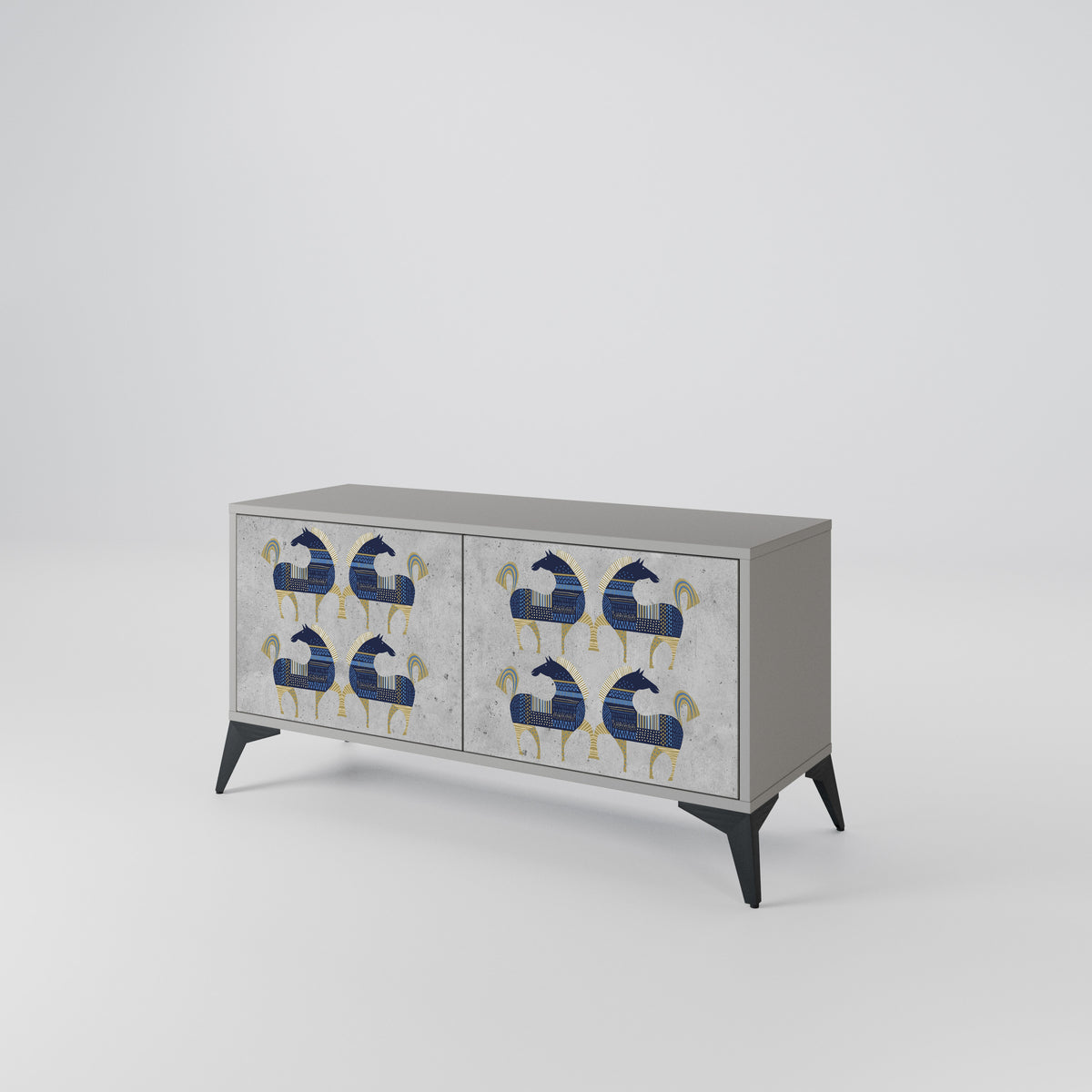 MAJESTIC STEED Mueble de TV Compacto de 2 puertas