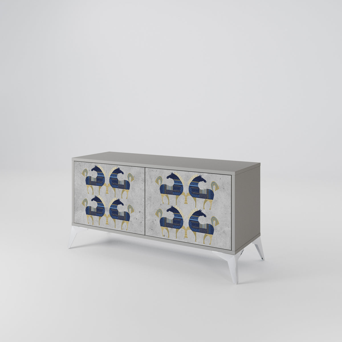 MAJESTIC STEED Mueble de TV Compacto de 2 puertas