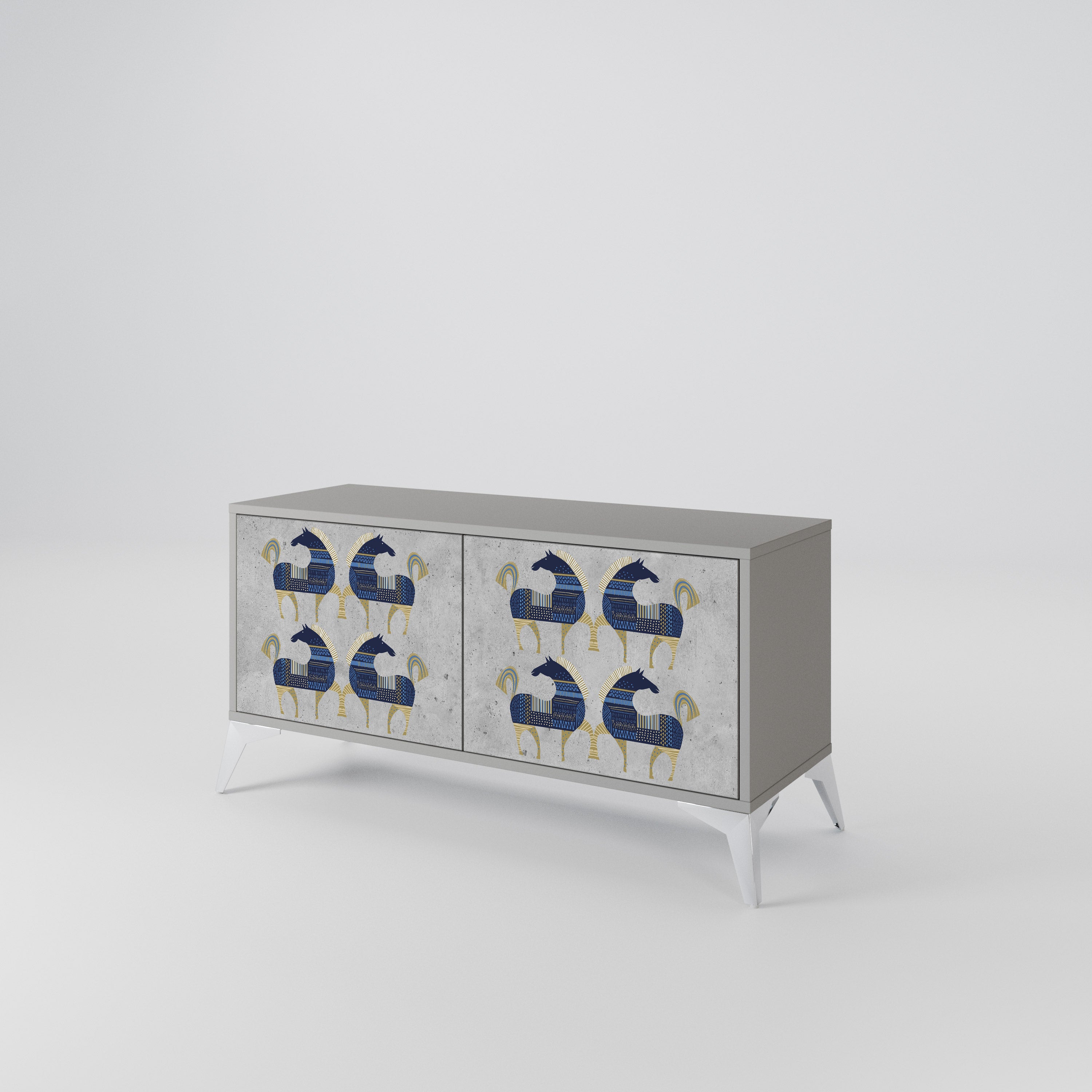 MAJESTIC STEED Compact 2-Door TV Cabinet