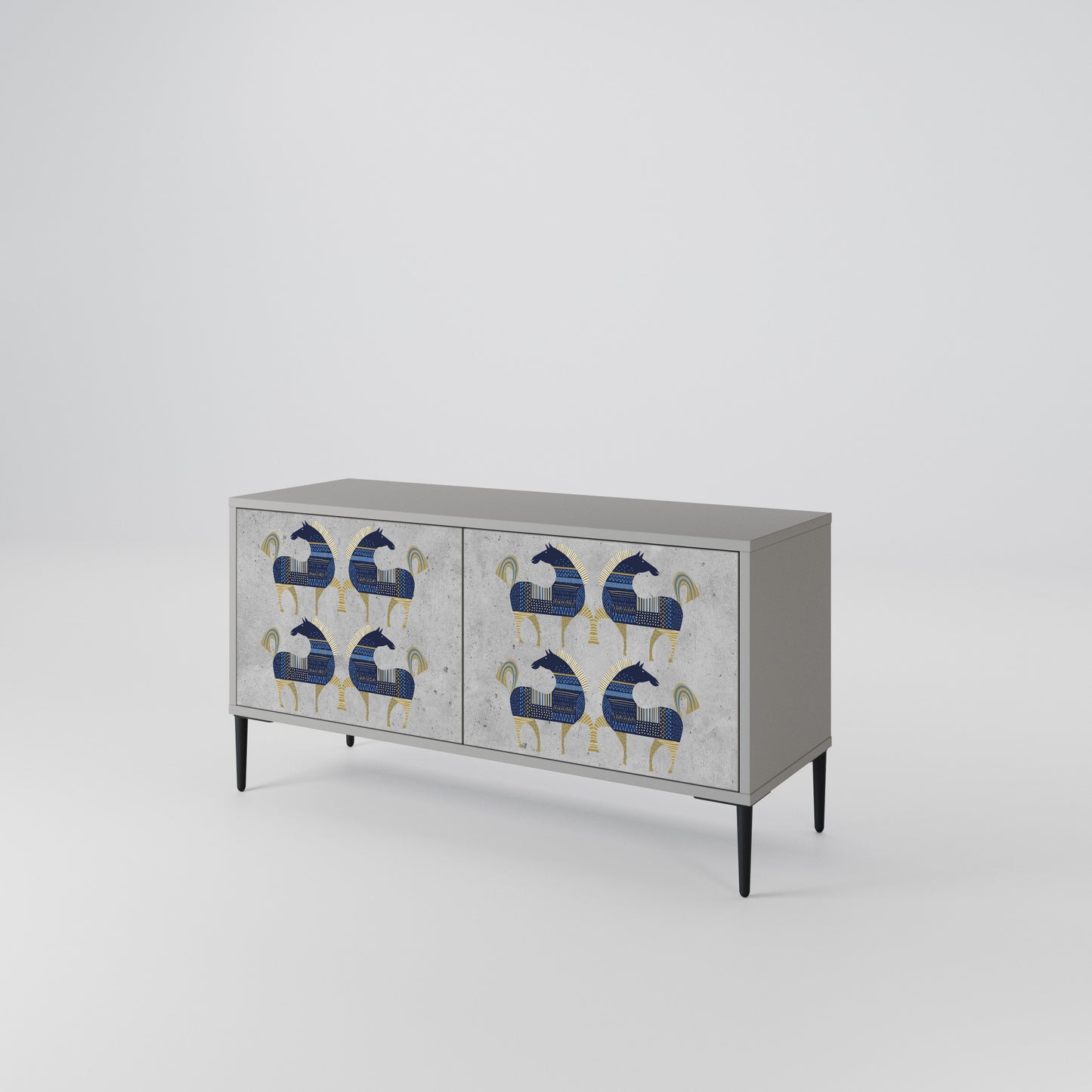 MAJESTIC STEED Mueble de TV Compacto de 2 puertas