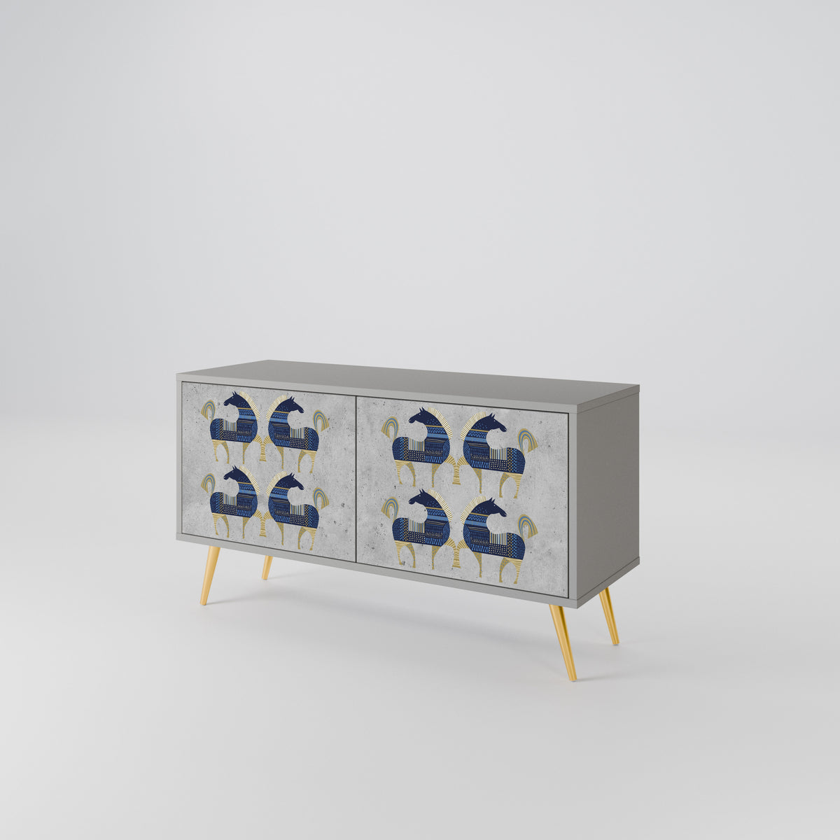 MAJESTIC STEED Mueble de TV Compacto de 2 puertas
