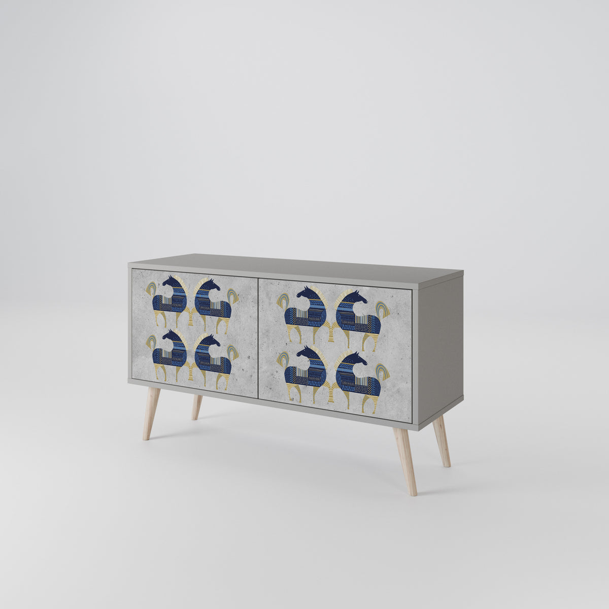 MAJESTIC STEED Mueble de TV Compacto de 2 puertas