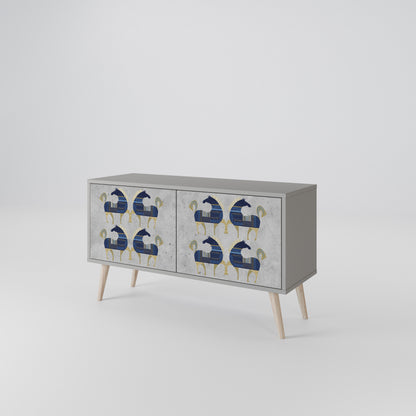 MAJESTIC STEED Mueble de TV Compacto de 2 puertas
