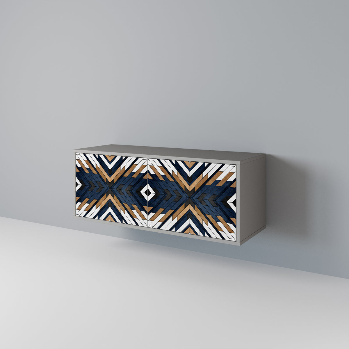 ARTFUL GEOMETRY Mueble de TV Compacto de 2 puertas