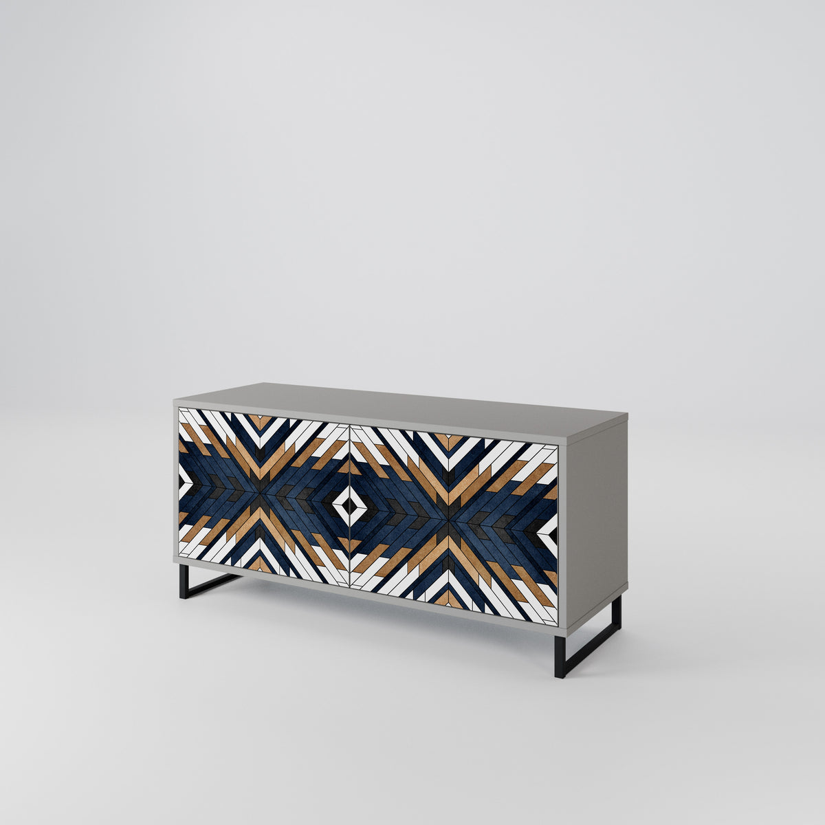 ARTFUL GEOMETRY Mueble de TV Compacto de 2 puertas