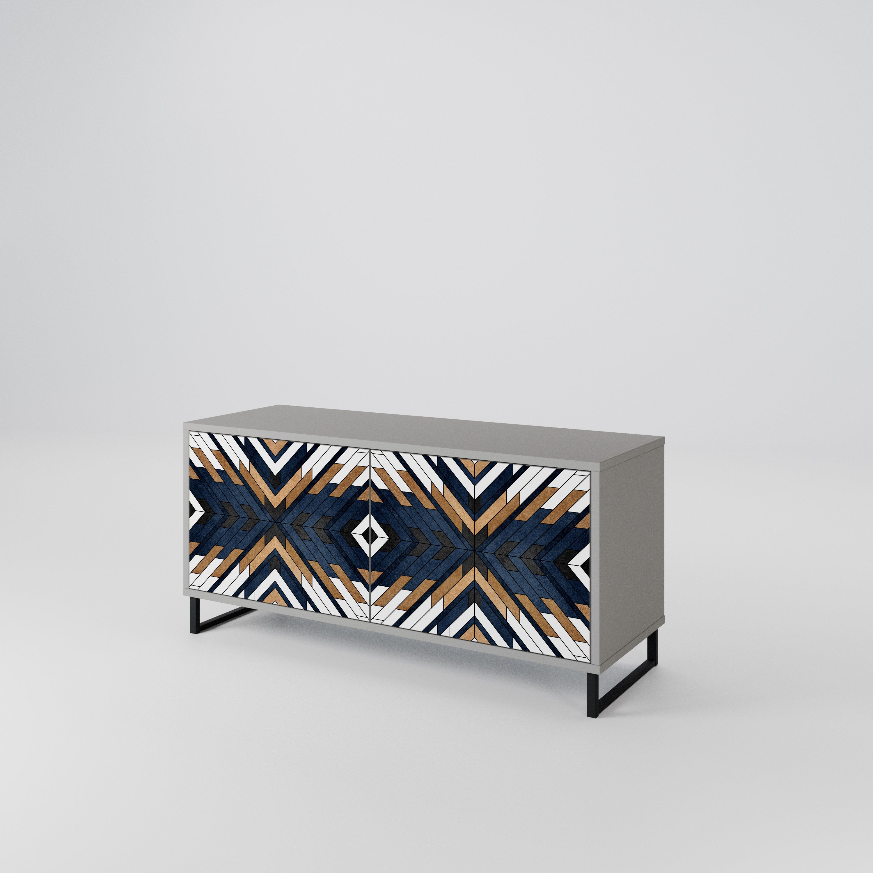 ARTFUL GEOMETRY Compact 2-Door TV Cabinet