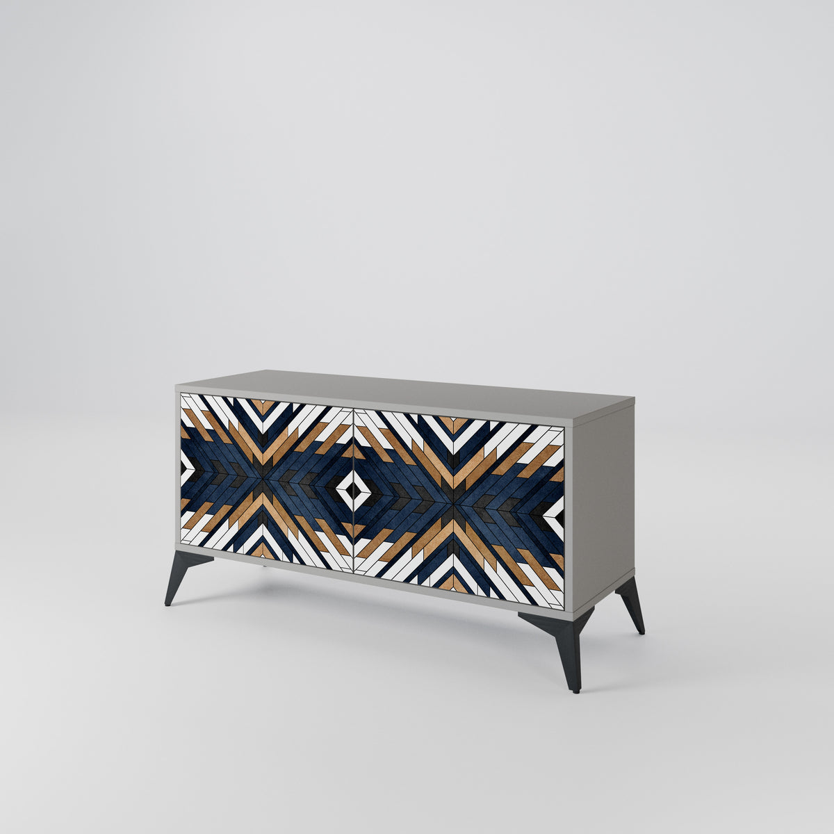 ARTFUL GEOMETRY Mueble de TV Compacto de 2 puertas