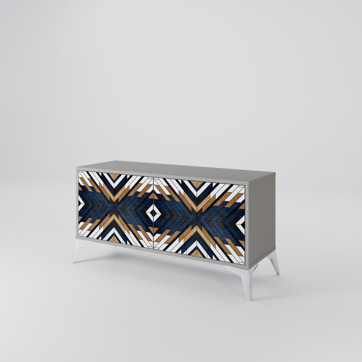 ARTFUL GEOMETRY Mueble de TV Compacto de 2 puertas