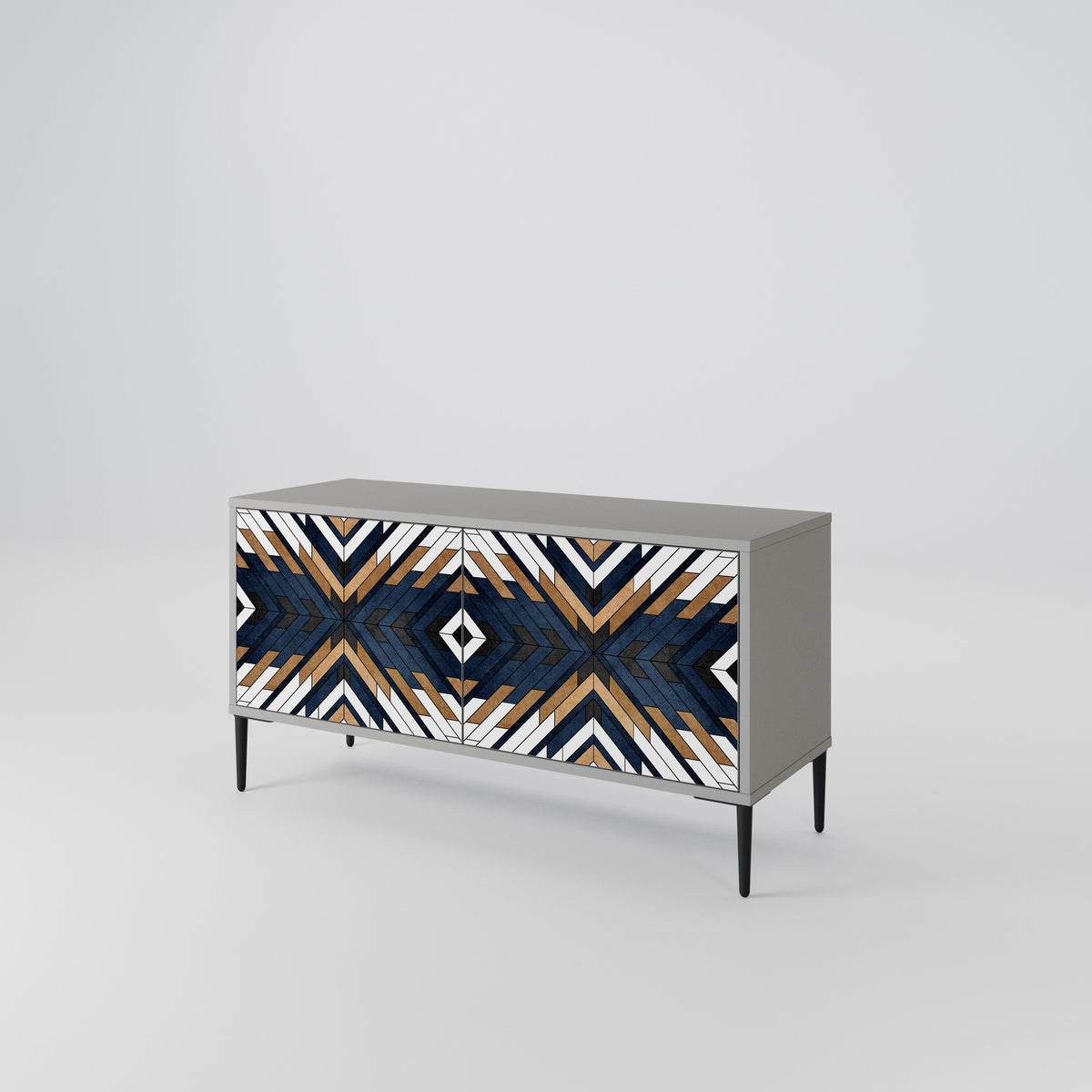 ARTFUL GEOMETRY Mueble de TV Compacto de 2 puertas